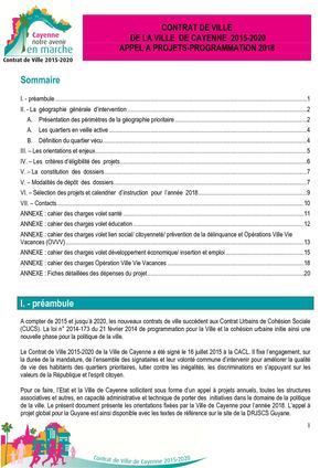 Appel A Projet Cdv 2018 Ville De Cayenne