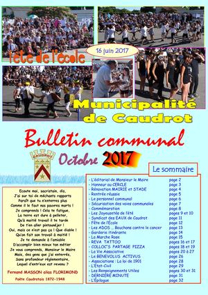 Bulletin Communal CAUDROT Octobre 2017