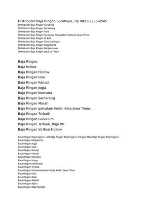 Distributor Baja Ringan  Surabaya, Tlp 0821-3233-9545