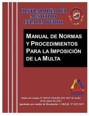anual De Normas Y Procedimientos Para La Imposición De La Multa