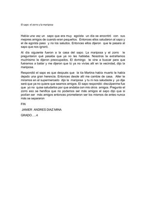 El Sapo,el Zorro Y La Mariposa