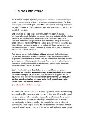 El Socialismo Utópico Y El Marxismo