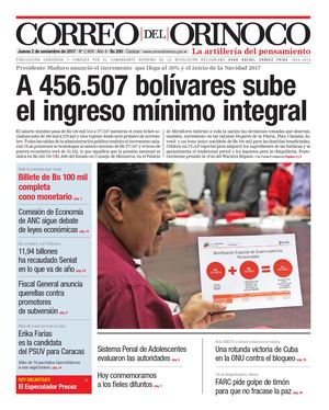 Correo del Orinoco de jueves 2 de noviembre de 2017 No. 2.909