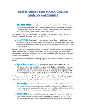 Herramientas Para Crear Libros Digitales