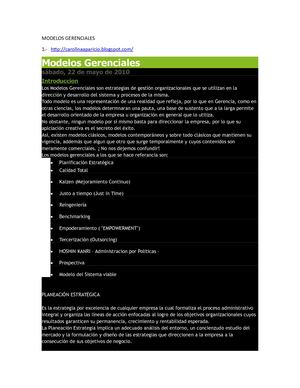 Modelos Gerenciales y url