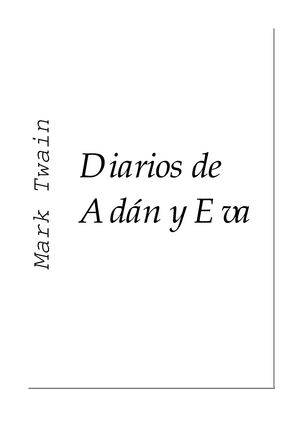 Diarios  de Adán y Eva