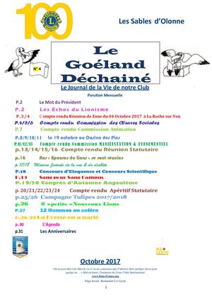 Journal Lions Déchainé Octobre 2017 N°4