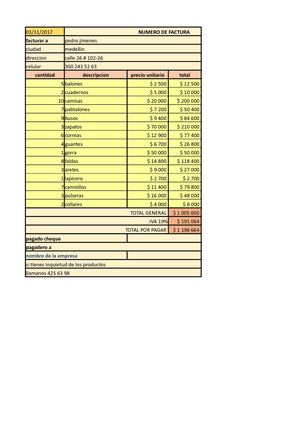Factura sofia garcia
