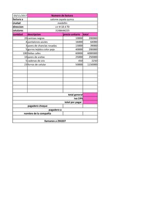 factura salome zapata