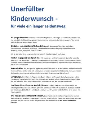Ungewollt kinderlos? Mehrere Aborte? Was tun?