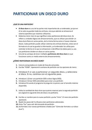 Particionar Y Formatear Un Disco Duro