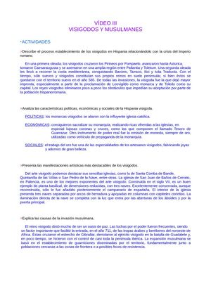 Vídeos III, IV y V