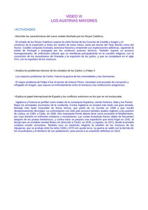Vídeos VI, VI y VIII