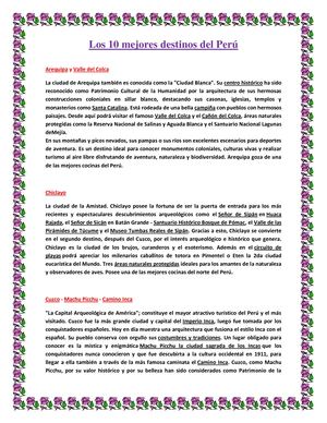 Los 10 Mejores Destinos Del Perú