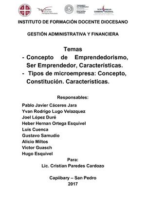 Emprendedorismo Y Microempresa