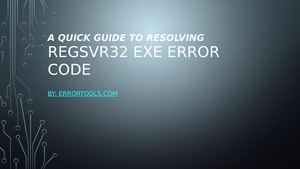 Regsrv32. exe Error Code