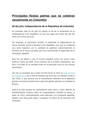 Fiestas Patrias De Colombia