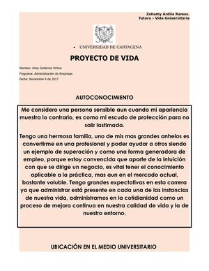 Proyecto De Vida Catedra