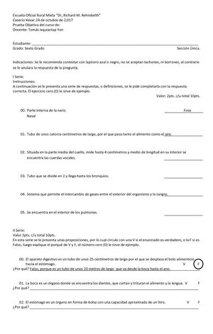 Escuela Oficial Rural Mixta Evaluacion Tomas