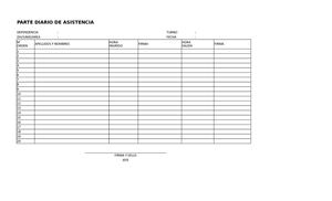 Parte Diario De Asistencia
