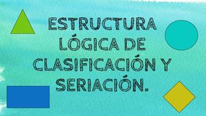 Estructura lógica de clasificación y seriación.