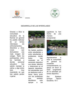 Desarrollo De Interclases