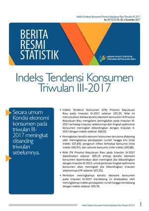 “INDEKS TENDENSI KONSUMEN” Triwulan III-2017