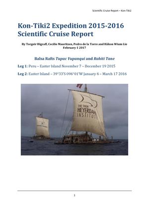 Kon-Tiki II Expedition 2015-2016 Scientific Cruise Report