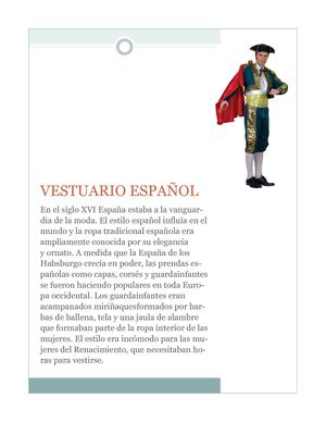 VESTUARIO ESPAÑOL