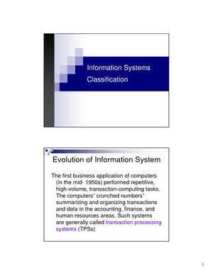 Information Systems Classification