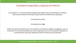 Caracteres Especiales Y Espacios En Blanco
