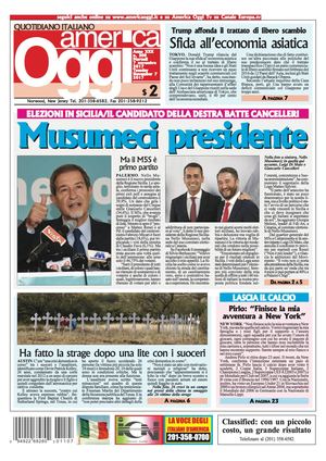 America Oggi 7 Novembre 2017