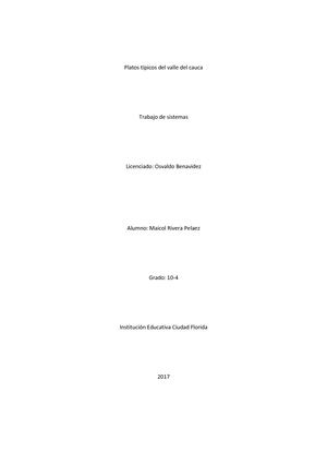 Platos Típicos Del Valle Del Cauca