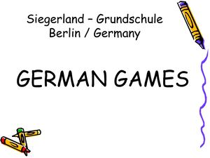 Playground Games For German Children