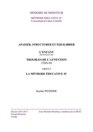 ME3C : Une Méthode Efficace Pour Aider L'enfant TdaH