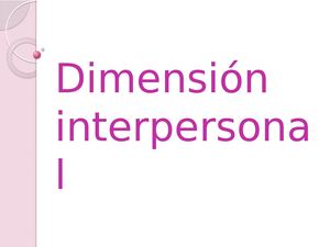 Dimensión Interpersonal