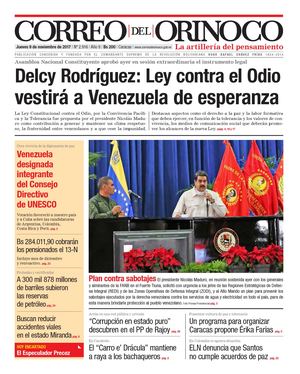 Edición Impresa Correo Del Orinoco N° 2 916 Jueves 9 De Noviembre De 2017