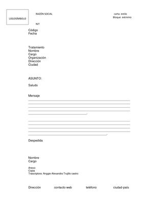 Carta Estilo Bloque Extremo