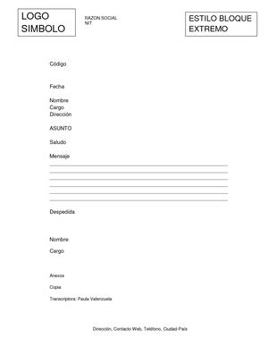 Carta Estilo Bloque Extremo