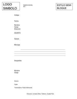 Carta Estilo Semi Bloque