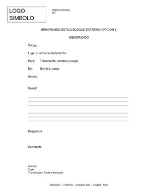 Memorando Estilo Bloque Extremo