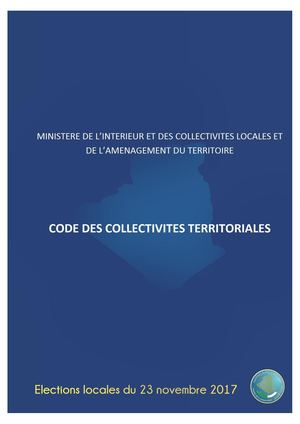 Code des Collectivités Territoriales.
