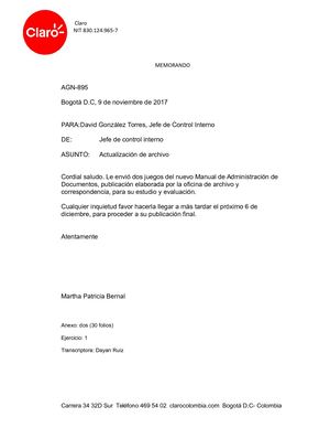 Memorando Opcion Ejercicio 1