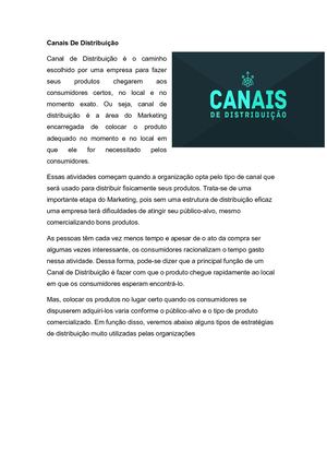 Canais De Distribuição