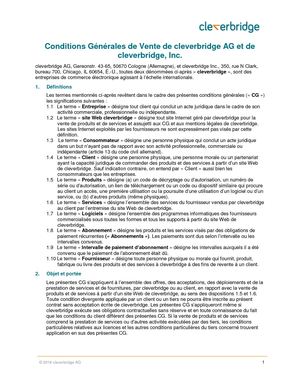 Conditions Générales De Vente De Cleverbridge Ag Et De Cleverbridge, Inc