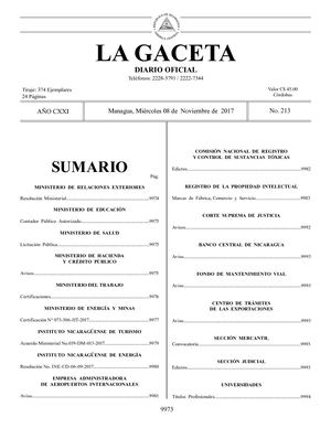 Gaceta No 213 Miércoles 08 De Noviembre De 2017