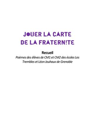 Livret Poèmes Projet Fraternité
