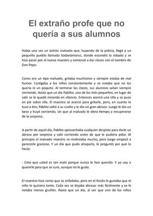El Extraño Profe Que No Quería A Sus Alumnos