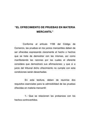 Ofrecimiento De Pruebas