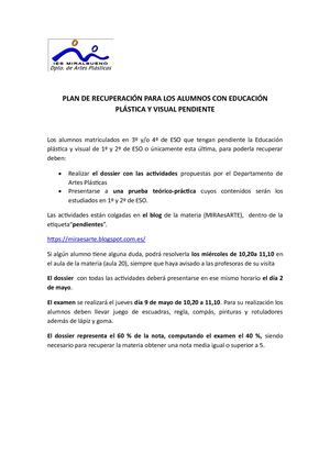 Plan Recuperación Pendientes